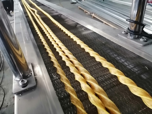 Dernière affaire concernant Dernière technologie pour une ligne d'extrusion de friandises torsadées pour animaux de compagnie (4 pièces)