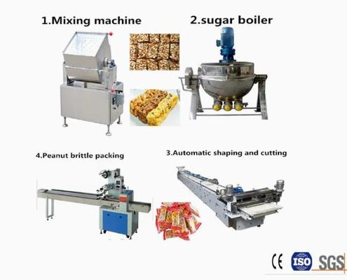 Machine à découper les cacahuètes Chikki en acier inoxydable / ligne de découpe de barres de bonbons de céréales