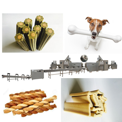 Extrudeuse continue d'aliment pour animaux familiers mâchant la chaîne de fabrication de festin, casse-croûte de chien faisant la machine