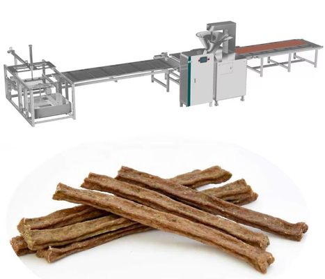 La viande de chien dépouille la machine saccadée d'aliment pour animaux familiers de bâtons avec le système automatique de plateau