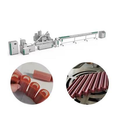 Le CE a approuvé la chaîne de fabrication munschy d'aliment pour animaux familiers de cuir vert de bâton de mastication de couleur