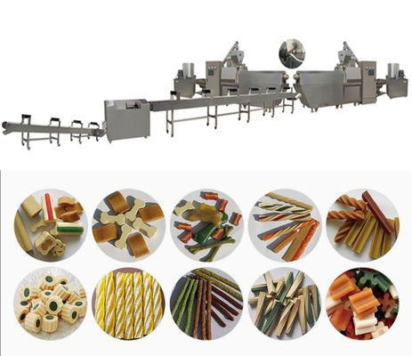 Ligne de production alimentaire de casse-croûte de chewing-gum d'extrudeuse d'aliments pour chiens de soins dentaires de solides solubles