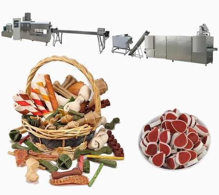 Installation de fabrication d'aliments pour chiens de casse-croûte d'animal familier de soins dentaires d'acier inoxydable entièrement