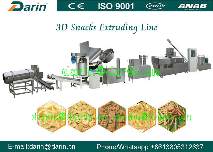 Chaîne de fabrication automatique de machine d'extrudeuse de casse-croûte de Panipuri/Golgappa Fryum 3d