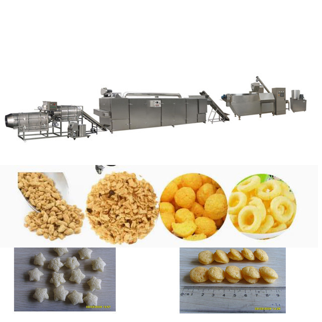 La machine de casse-croûte de souffle d'extrudeuse de nourriture de blé de riz de maïs pour l'anneau d'oignon/noyau a rempli nourriture