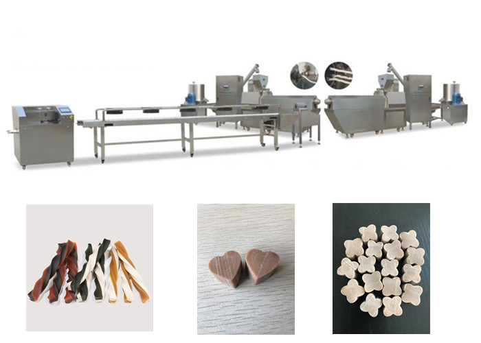 Animal familier jumel de casse-croûte de chien de couleur de torsion faisant la machine mâchant la production alimentaire