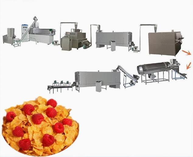 200-500kg Kellogg a rôti la machine d'extrudeuse de casse-croûte de flocons d'avoine de céréale de petit déjeuner