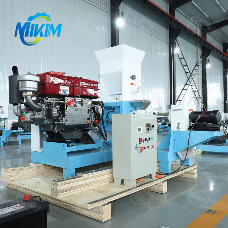 MIKIM moteur diesel 20-50 kg / h machine flottante de fabrication de granulés pour aliments pour poissons 5,5 kW moteur à tension personnalisable machine de fabrication de granulés pour aliments pour poissons